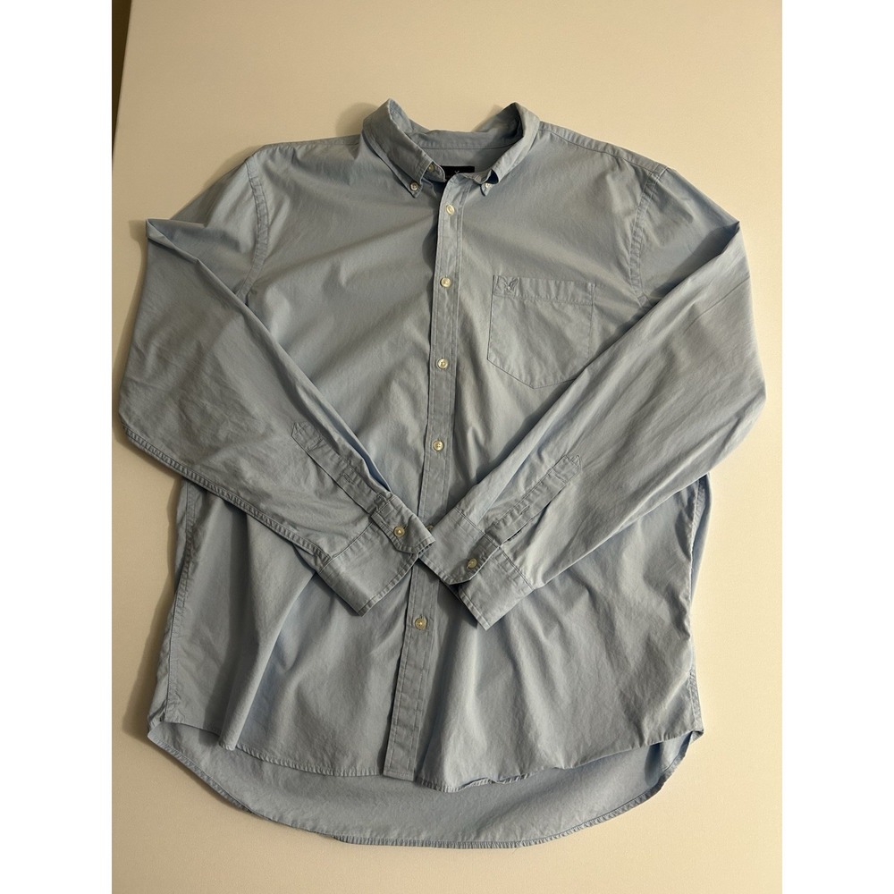 American Eagle Outfitters Classic Fit Button-up Shirt XXL Light Blue Long Sleeve
